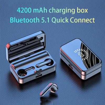 Smart TWS écouteur sans fil Bluetooth 5.1 4200 MAh boîte de charge écouteurs tactiles intra-auriculaires 9D stéréo sport étanche casque Hifi affichage LED