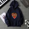 Love Fire Graphic Print Hoodie Pure Cotton High Quality Loose Shoulder Hooded Sweater Trend Fashion Sweatshirt