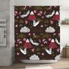 Adorable Mermaid Dog Shower Curtain Black Pug With Fish Tail Star Crown, Pink Background With Purple Accents Perfect For Bathroo
