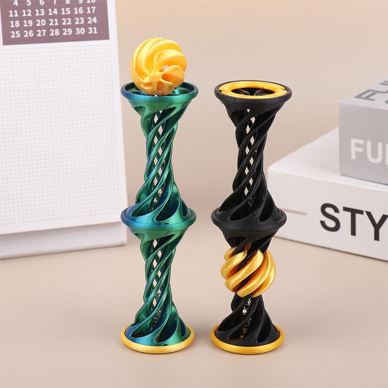 3D Printed Impossible Cone Pyramid Passthrough Sculpture Screw Rod Ball Release Stress Relief Toy