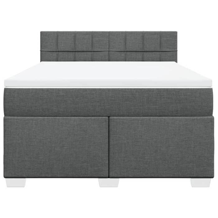 Maison Exclusive - Sommier à lattes de lit avec matelas Gris foncé 140x200cm Tissu