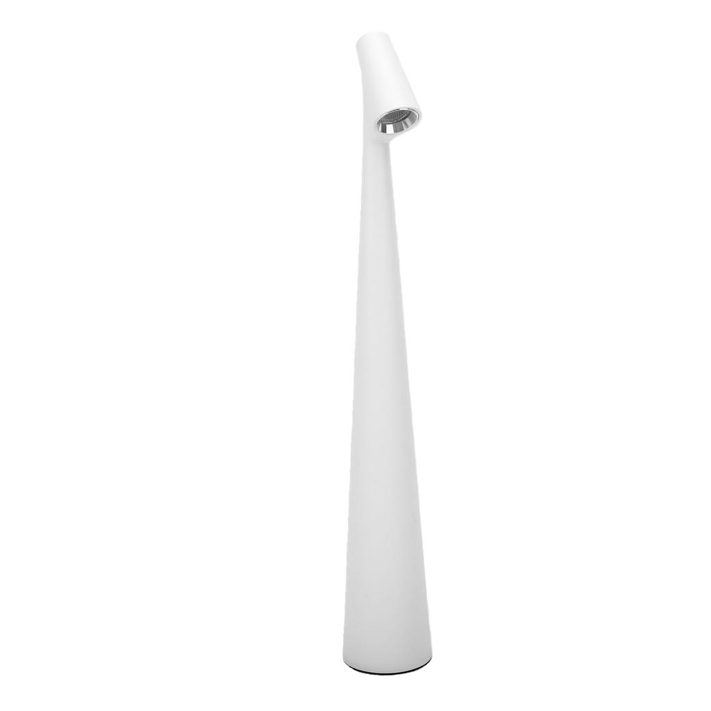 Cordless LED Desk Lamp 3 Color Stepless Dimmable Portable Bedside Night Light Decor for Reading Bedroom Dorm Metal White