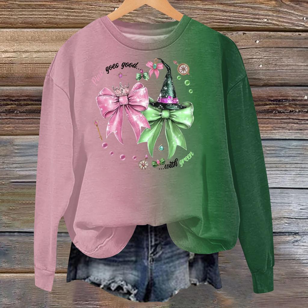 Women's Fashion Casual Long Sleeve Loose Printed Sweatshirt