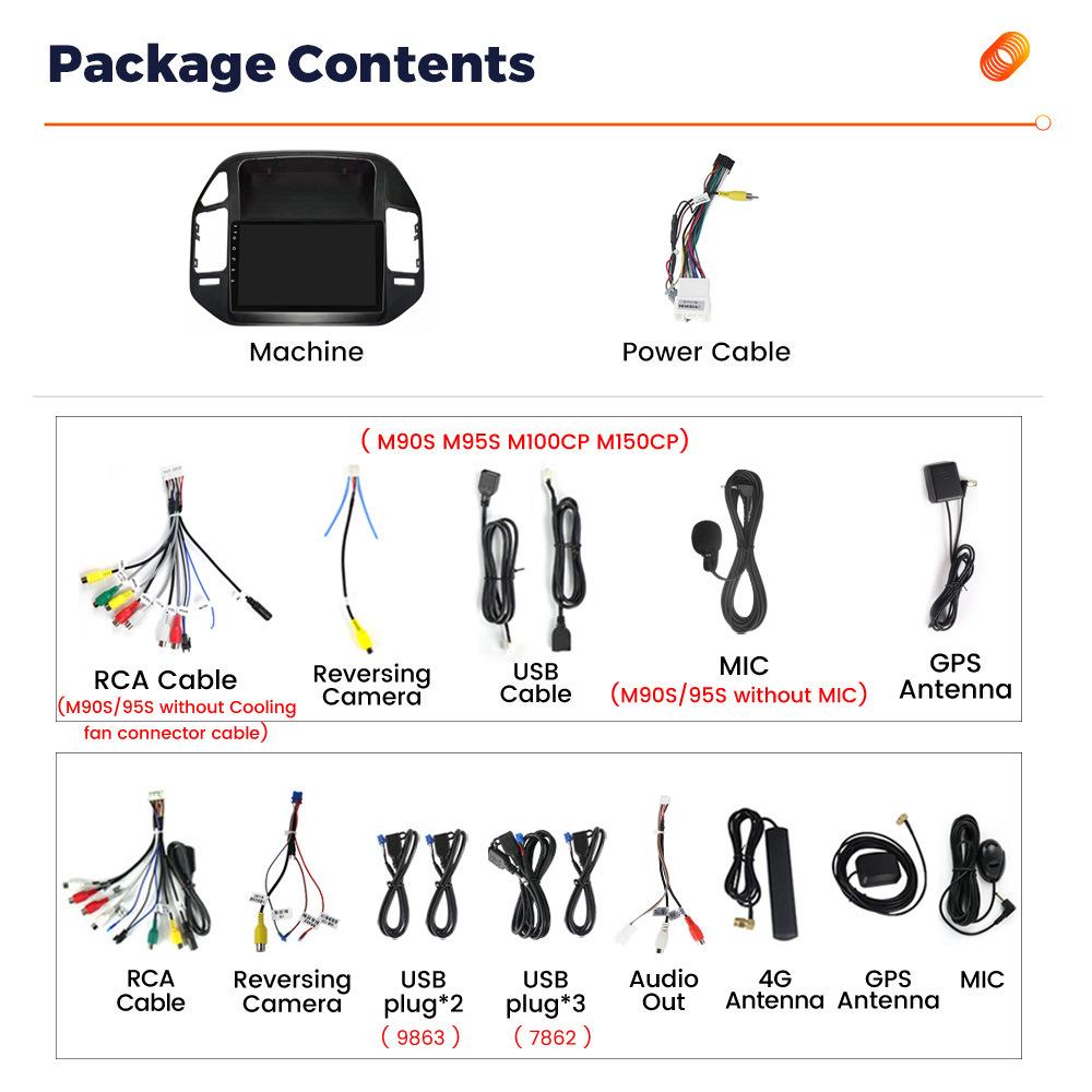 Mitsubishi Pajero V73 Central Control GPS Navigator with Wireless CarPlay