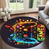 Game Controller Printed Round Rug Carpet Chair Rug Area Rug Entryway Doormats,for Office Chair Living Room Bedroom Kitchen Room.