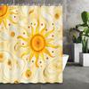 Vibrant Abstract Sunflower Art Shower Curtain, Machine Washable With Grommet & Hooks, All-Season Bath Decor For Modern Bathrooms
