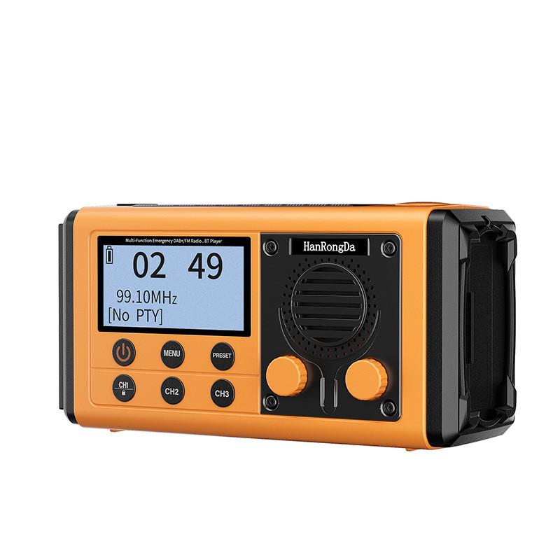 

Ручной генератор на солнечной энергии, наружное освещение, внешний аккумулятор, аварийное радио, комбо-Bluetooth-динамик, многофункциональное аварийное радио DAB+/FM и BT оранжевый