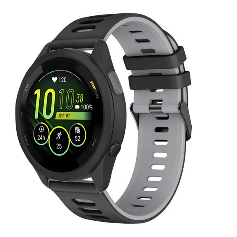 20mm 22mm Two-color Silicone Strap For Garmin Forerunner 265 165 55 965 955 255 570 970 Bracelet Wristband Garmin Venu 4/3 Belt