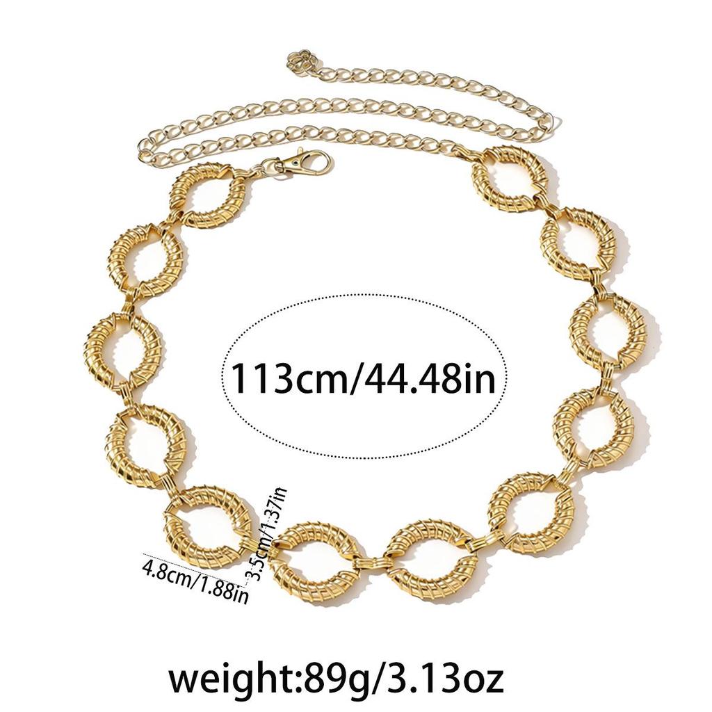 Bohemian Retro Metal Waist Chain for Women - Ethnic Style Body Jewelry