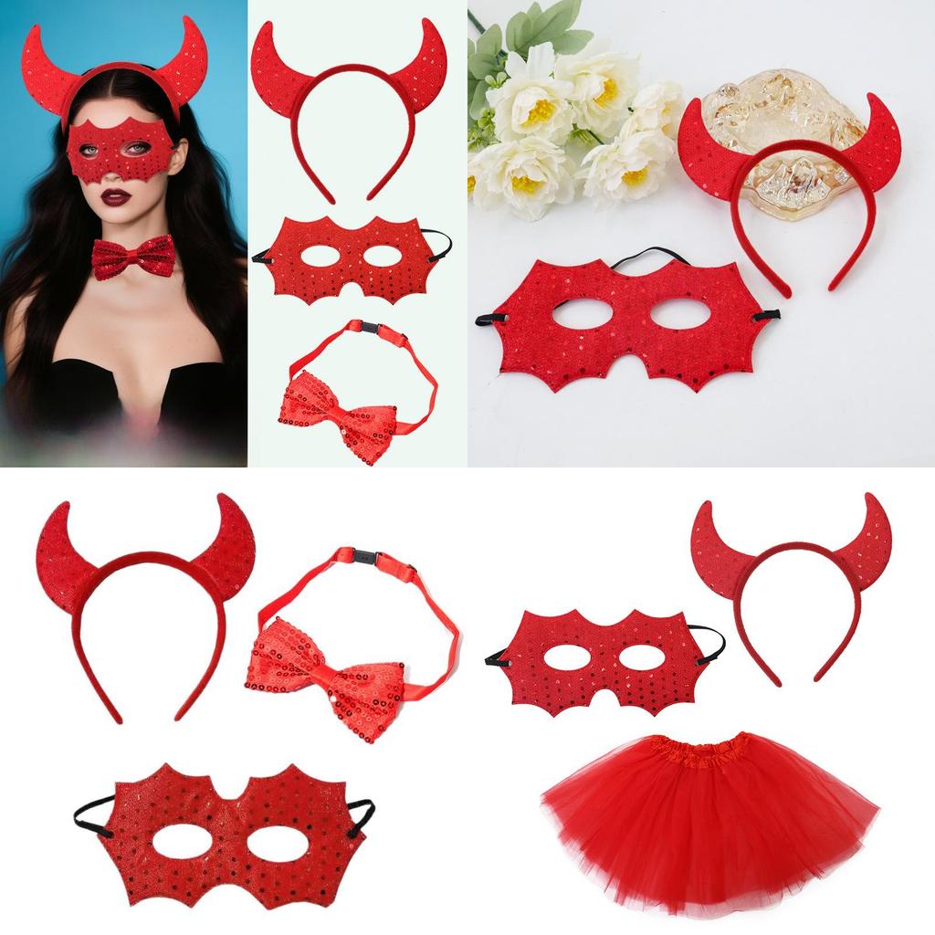 Anna Princess Halloween Costume Accessories With Plastic Devil Horn Headband For Cosplay Party