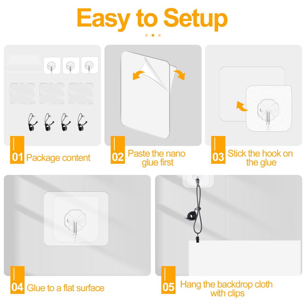 EMART Fundal Alb Mare 260cm x Pânză Albă pentru Fundal Poliester Ecran Perete Ușor de Potrivit pentru Pânză Profesională Foto Portret,