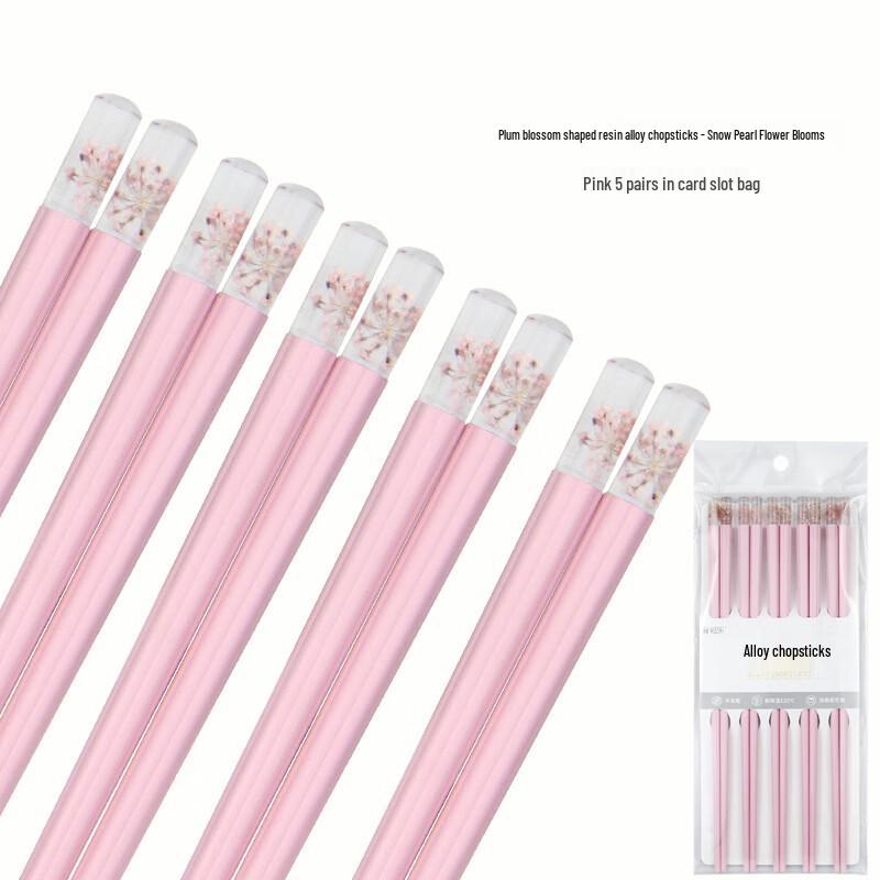 Plum Blossom Preserved Flower Resin Alloy Chopsticks
