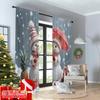 2pcs 2D flat printing Merry Christmas Scene Curtains Christmas Snowmen Merry Winter Fun 100% Polyester Without Electricity