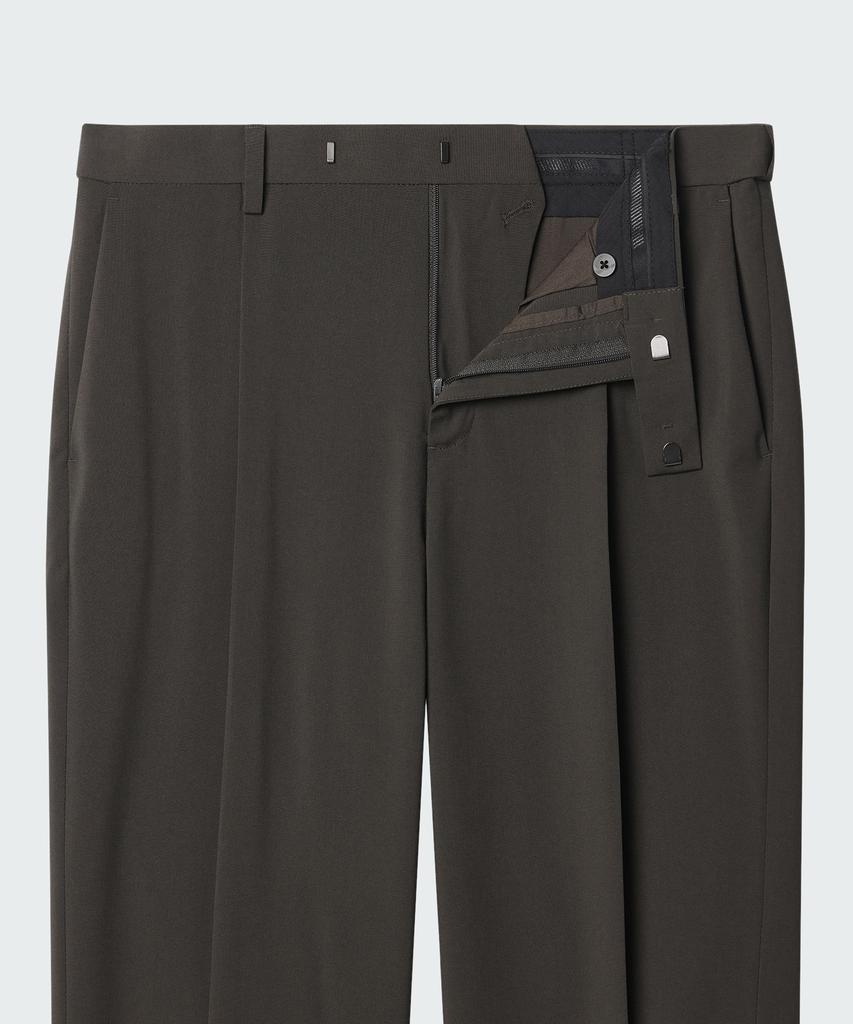 MUSINSA STANDARD [Cooltandard] Wide Hidden Banding Slacks [Dusty Khaki]