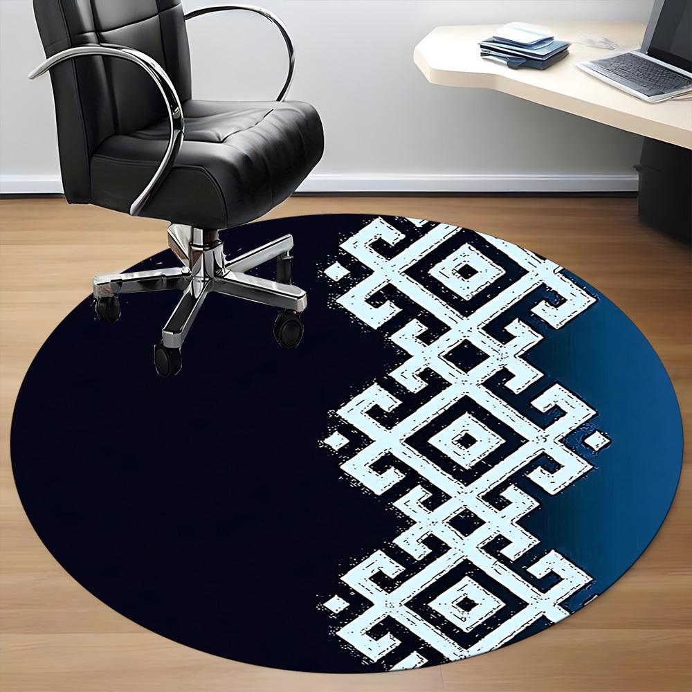 1pc Mandala Pattern Office Round Area Rug, Mat Suitable For Office, Under Office Chairs Bedroom Living Room Home Decor, Room Deco