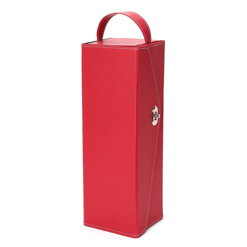 Portable Red Wine Packaging Gift Box New Year Wedding Christmas Party Decor Foldable Leather Red Wine Storage Case Accessory