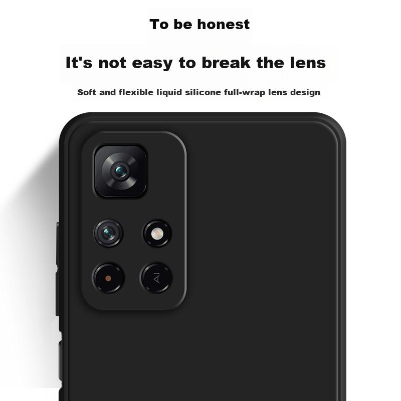 HotFire Phone Case for Xiaomi Redmi Note 11 5G Version, Full Lens Protection Upgraded Matte Anti-Drop Thin Silicone Soft Case