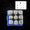 9PcsLeather Stamping Tool Moon Star Sun Punches Metal Handle Leather Stamper Embossing Tool For Leather Jewelry Crafting