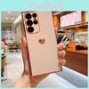 For Samsung S25 Solid Color Silver Heart Pattern Tpu Phone Protective Case For Casual Use