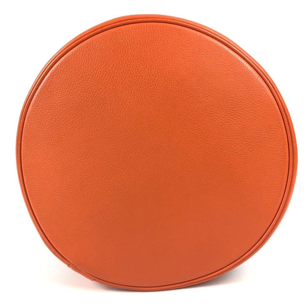 HERMES Drawstring bag Soy Coeur bag Shoulder Bag silk / Leather Orange/blue