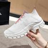 Fashion Women's White Sneakers 2025 New Fly Weave Mesh Breathable Lace Up Sports Shoes Fashion Height Increase Comfortable Casual Shoes