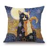 Lovely Cute Cartoon Klimt Style Cat Cushion Cover Bedroom Decorative Sofa Throw Pillow Case
