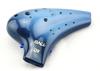 TNG Okarina Musikinstrument AC Mehrere Löcher Griffweise Okarina Keramikflöte Röhre Spielen Glasierte Oberfläche Blau [Doppel/Alt/Blau] Hochwertiger C-Ton