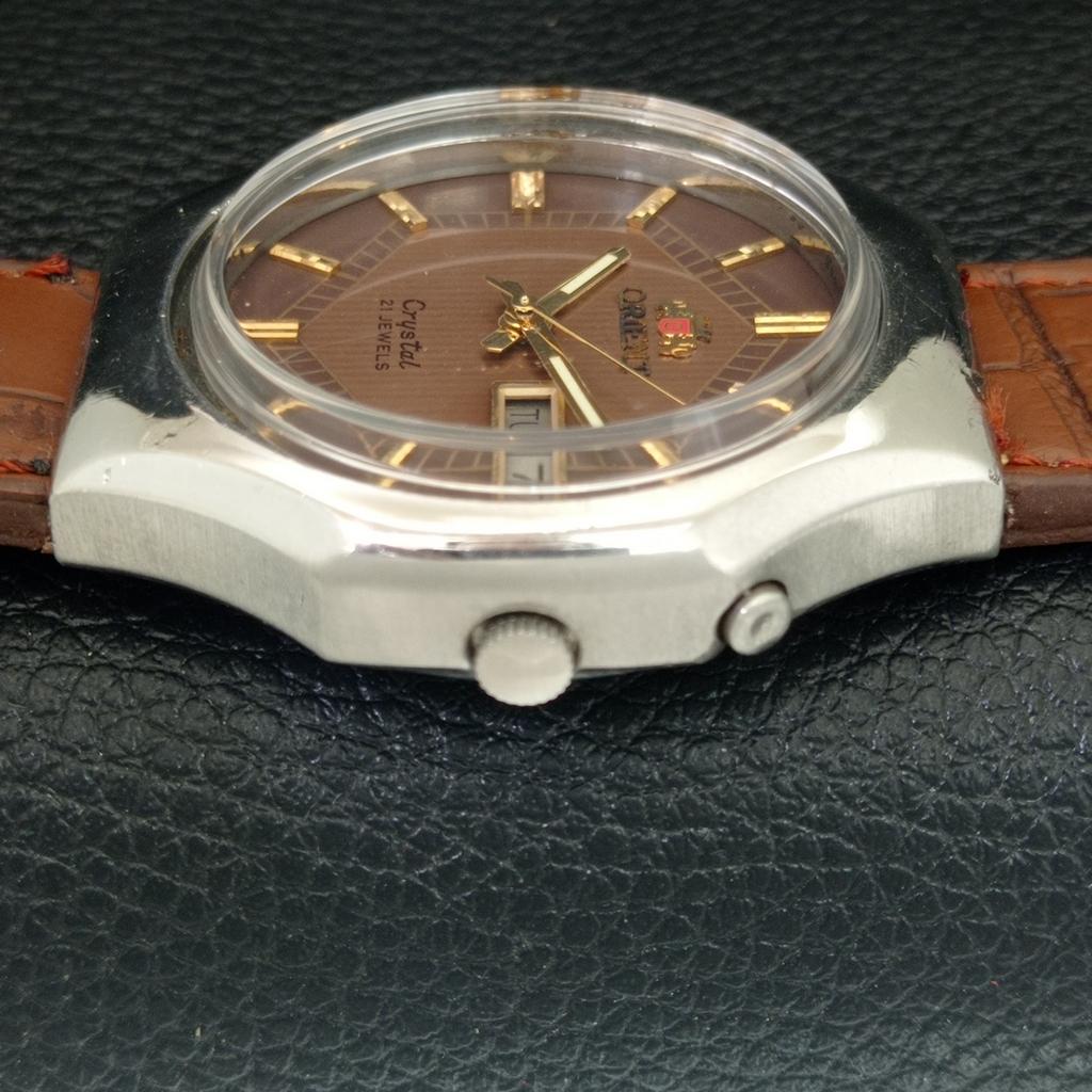 JAPAN VINTAGE ORIENT CRYSTAL 46941 AUTOMATIC MENS ORIGINAL DIAL WATCH a706956-1