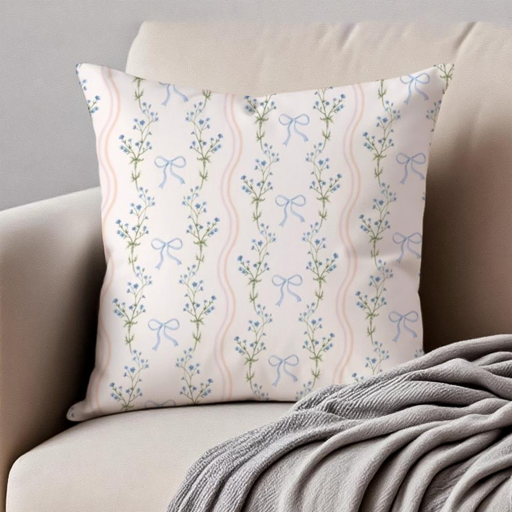 Tea Break Floral Cushion Cover Pillowcase Antidustmite Invisible Zipper Short Plush Sofa Cushion