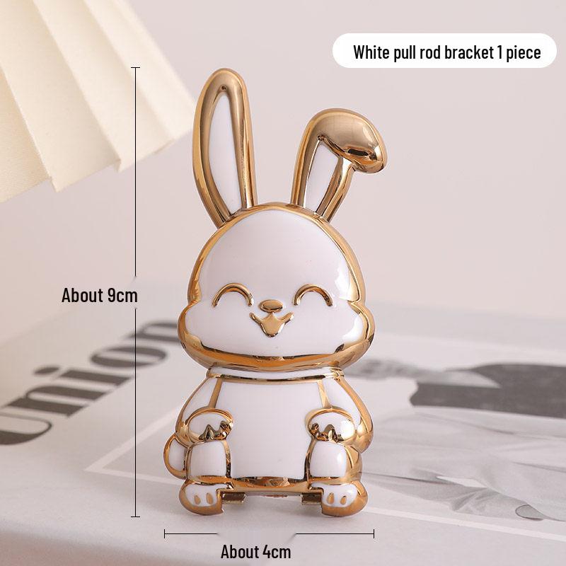 Cute Rabbit Mobile Phone Stand: Creative, Foldable, Push-Pull Design for Desktop Display