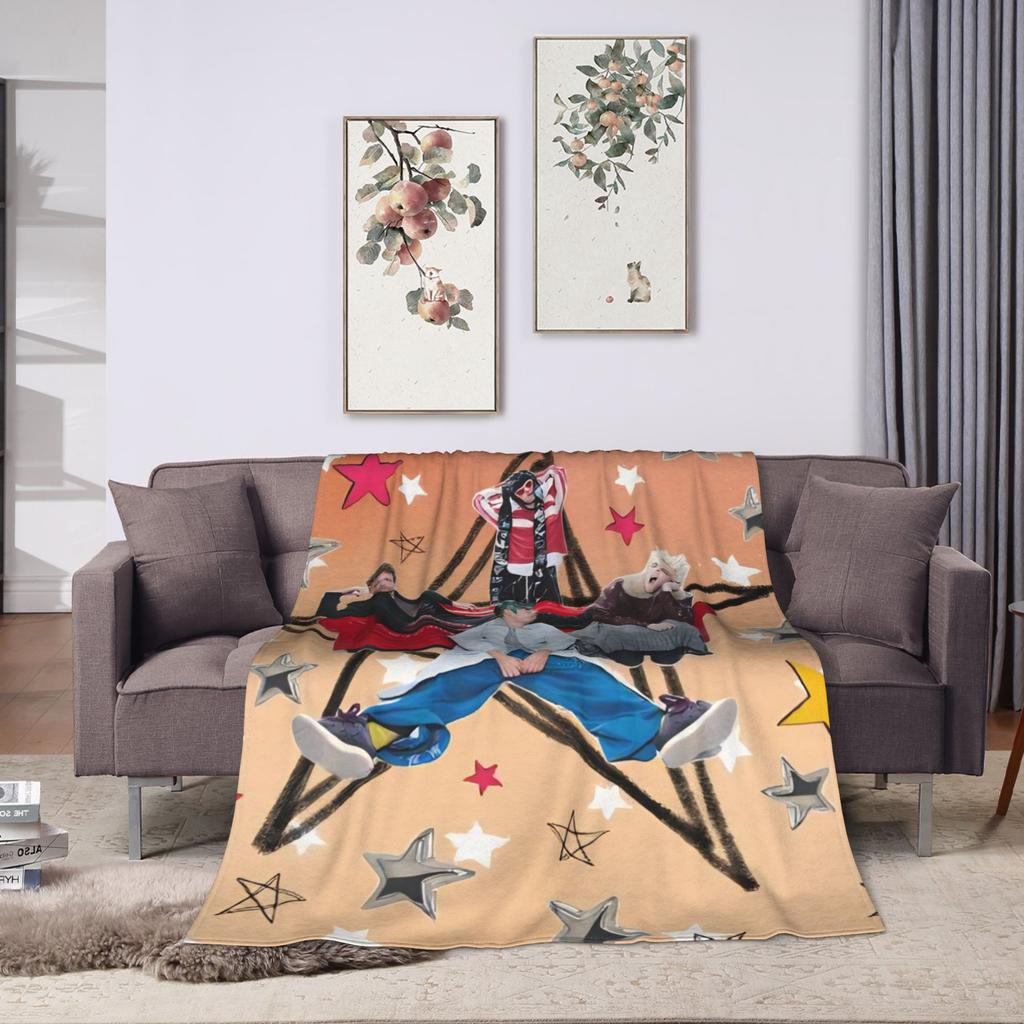 Michael Clifford 5 Second Blanket  Travel Office Flannel Throw Blanket For Outdoor Soft Warm Custom Quality Bedspread