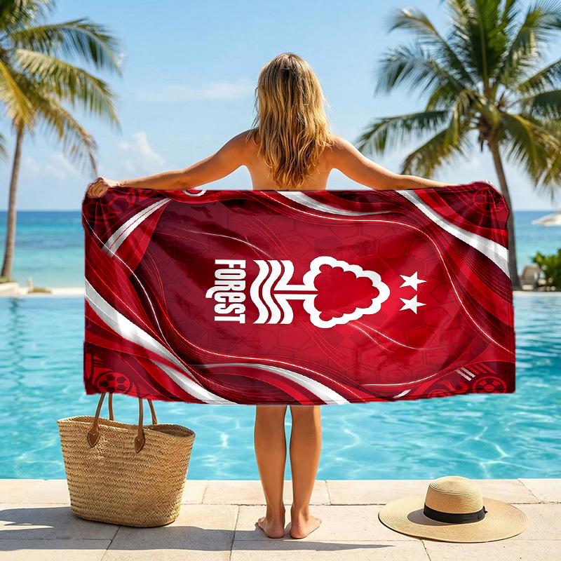 Asciugamano da Spiaggia Calcio Nottingham Forest Morbido Microfibra Asciugamano Estivo Asciugatura Rapida Assorbente per Spiaggia Piscina Viaggio