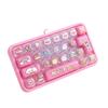 Transparent Dual-Tone Decompression Button Toy Cute Design Keyboard Keychain  Hanging Charm