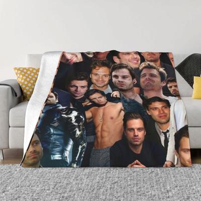 Sebastian Stan Collage Niestandardowy Prezent Ultra-Miękki Koc z Mikrofibry