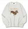 Korean Dachshund Print Sweatshirt 2024: Unisex Round Neck 320g Cotton, Kim Go-eun Inspired