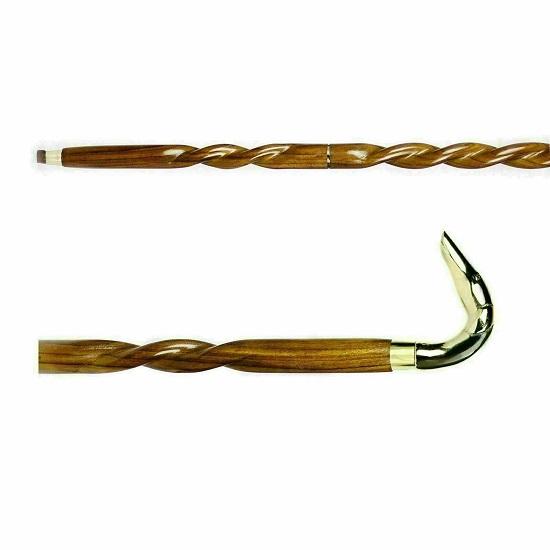 Brass Classic Head Walking Cane Handle Wooden Vintage Walking Stick Gift