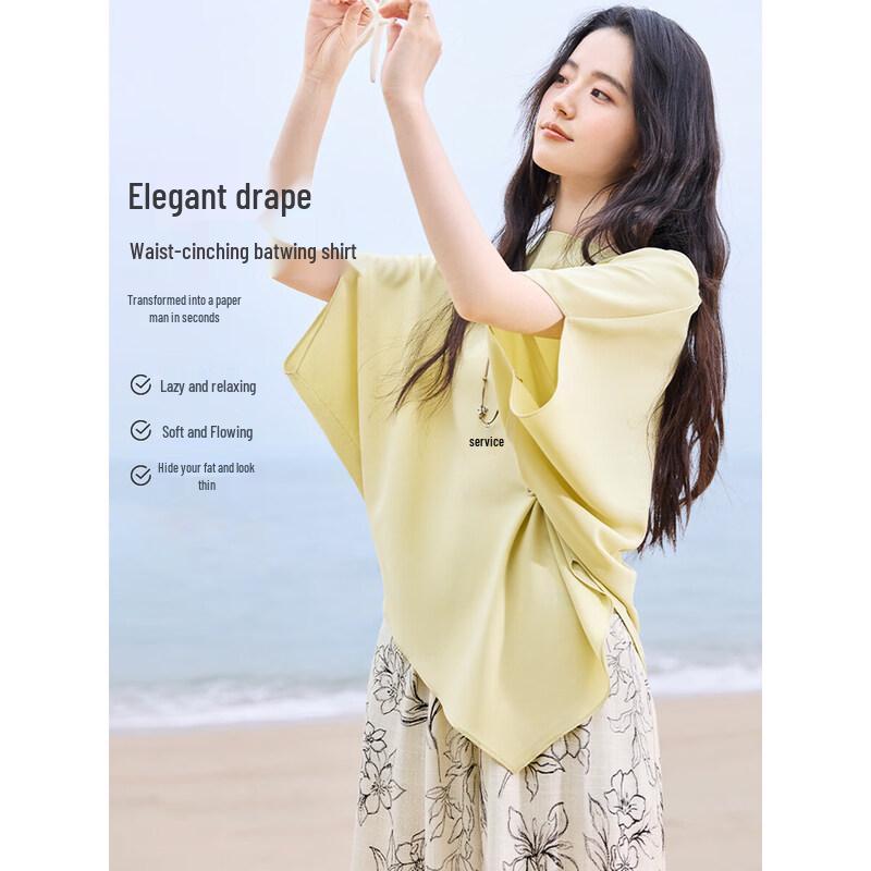 XWI Elegant Pearl-Lustre Batwing Top S
