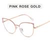 European American Style Frame Glasses Cat Eye Shape Anti Blue Light Glasses Fashion Trendy Decorative Glass