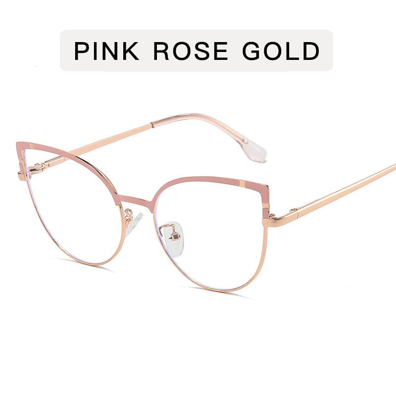 European American Style Frame Glasses Cat Eye Shape Anti Blue Light Glasses Fashion Trendy Decorative Glass