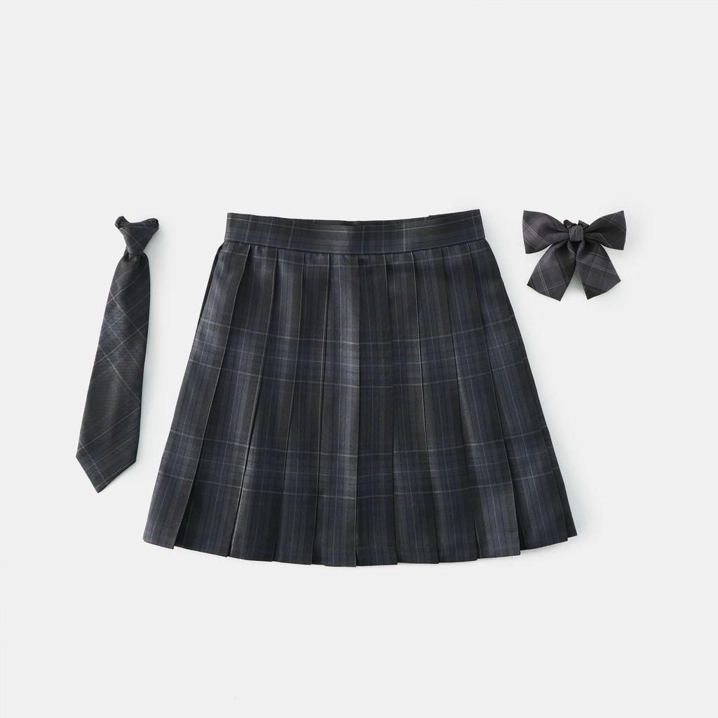 JK Uniform Three-Button School Blazer & Pleated Skirt Set