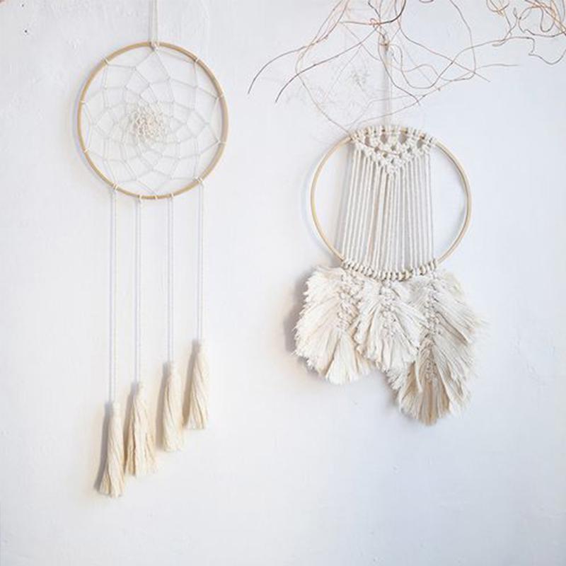 10pcs Dreamcatcher Ring Round bamboo Circle Embroidery Hoop Wind Chime Hanging DIY Fan Frame Rings Craft Accessories
