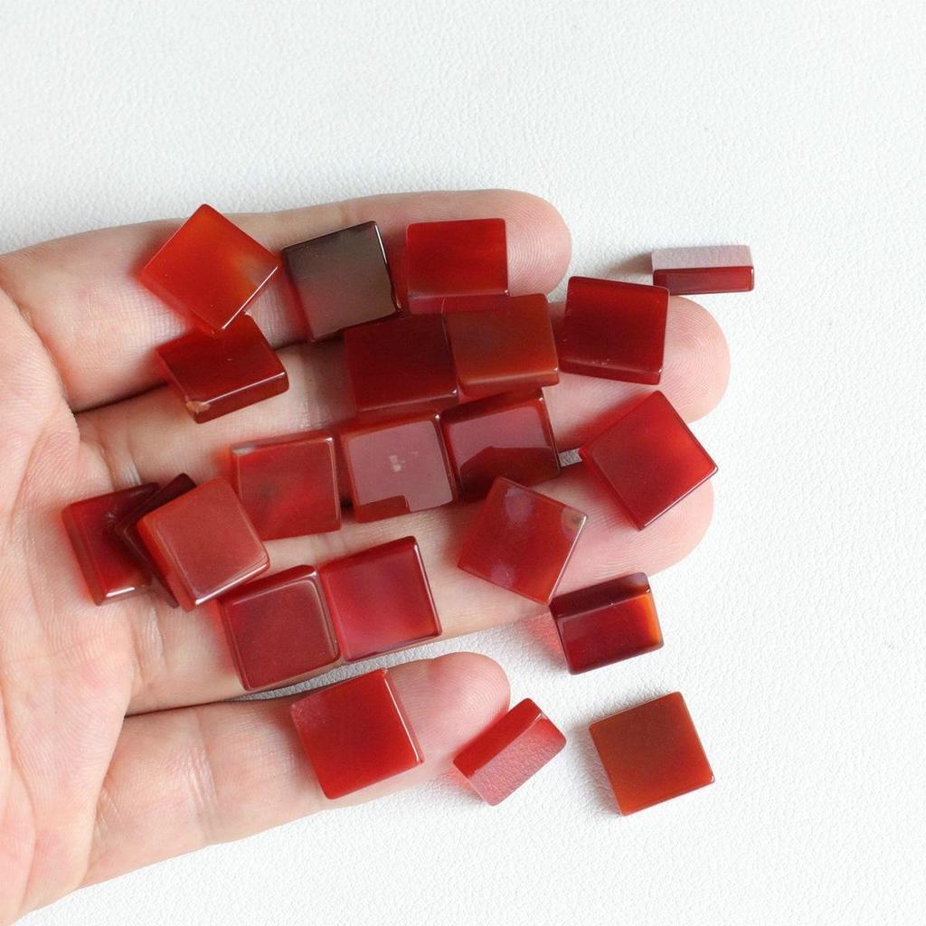 Double-Sided Natural Red and Black Agate Rectangular Slices - DIY Accessories