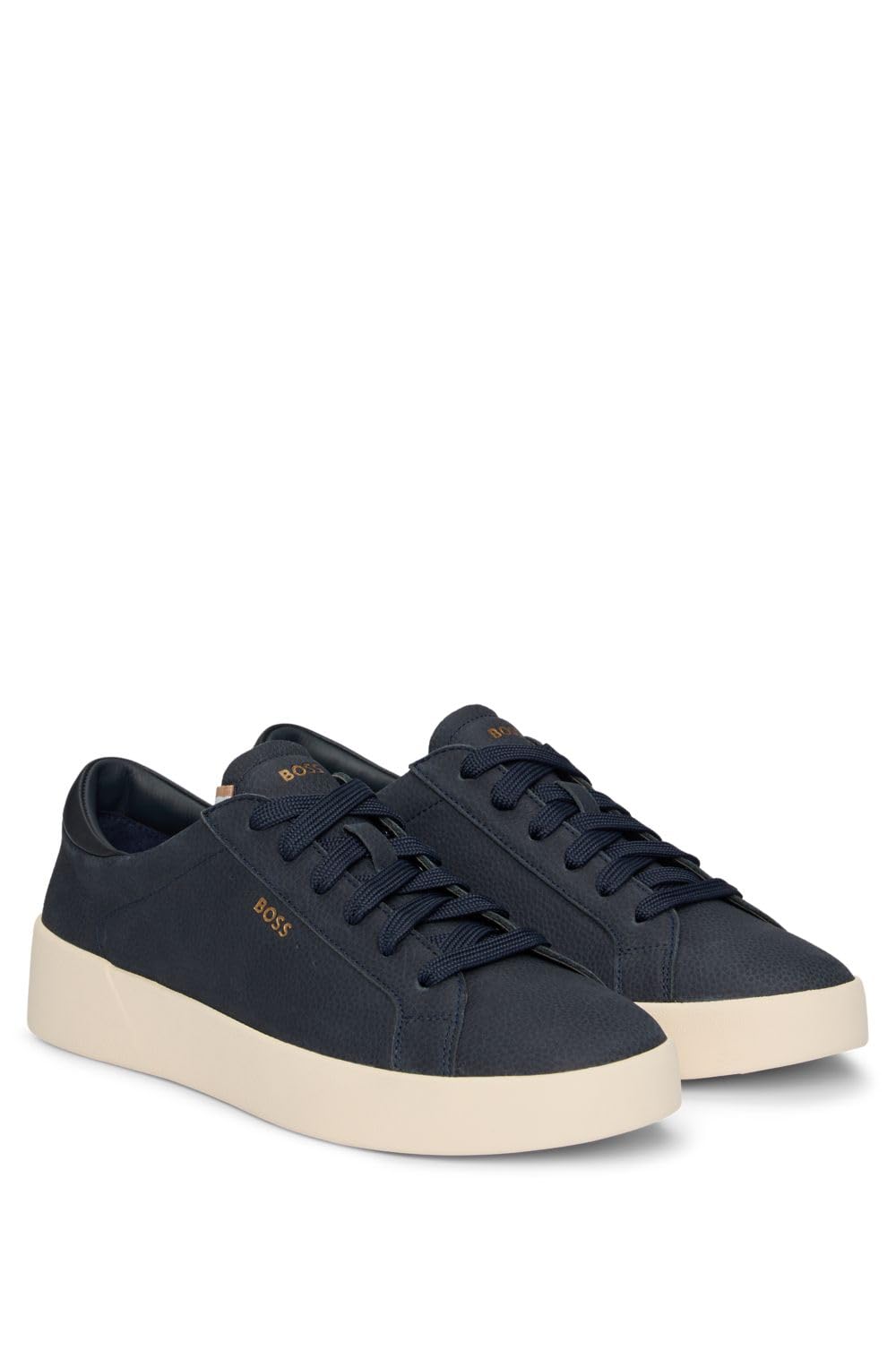 

Кроссовки с верхом из мятой кожи Low Cut 40 Navy [BOSS] Мужские тёмно-синий