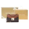 Michael Kors MK Rose Chain Logo Flap Leather Shoulder Bag Medium Women Shoulder Bag Dark-Brown 35T0GXOL2B-200
