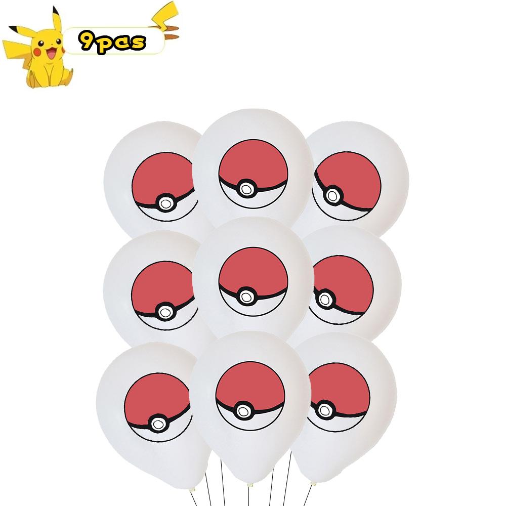 9/18pcs Pokemon Latex Balloons Birthday Decorations Cartoon Pikachu Squirtle Characters Children Baby Shower s Round Sensory Durable Bouncy Elastic