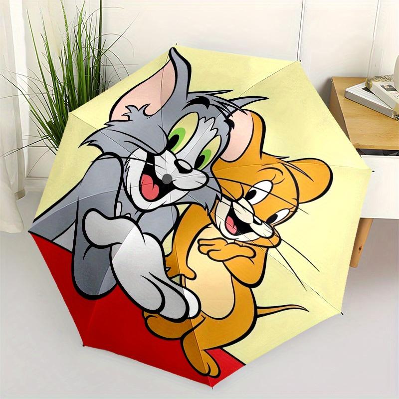 1pz Ombrello di Alta Qualità a Tema Tom & Jerry, Ombrello ad Apertura e Chiusura Automatica, Ombrello Multifunzionale G0811092