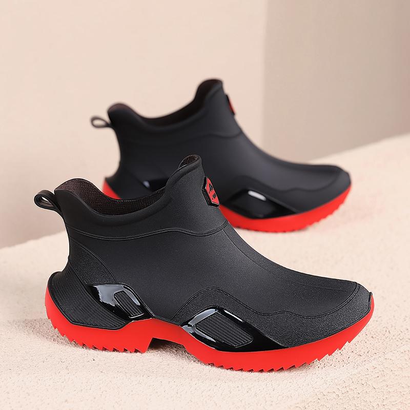 Rain Shoes Summer Kitchen Wear-resistant Water Shoes Takeaway Rider Black Labor Protection Rain Boots