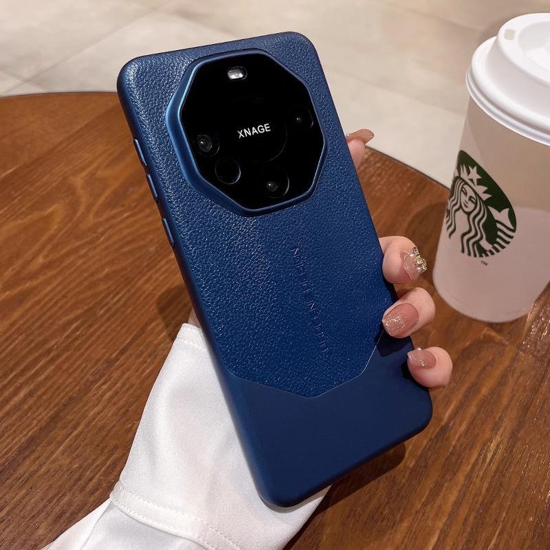 

Чехол для телефона Pura70U с текстурой личи для Huawei Mate70pro, мгновенно превращающийся в необычный мастерский защитный чехол Mt60 Magic7pro синий