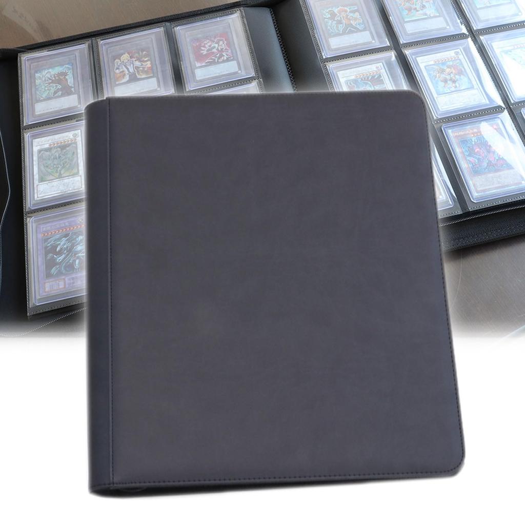 Hogodas Card Binder Loader 360 Trading Collection Transparent Zipper File, Pockets, File, Organizer, Black, TCG-HLD01B