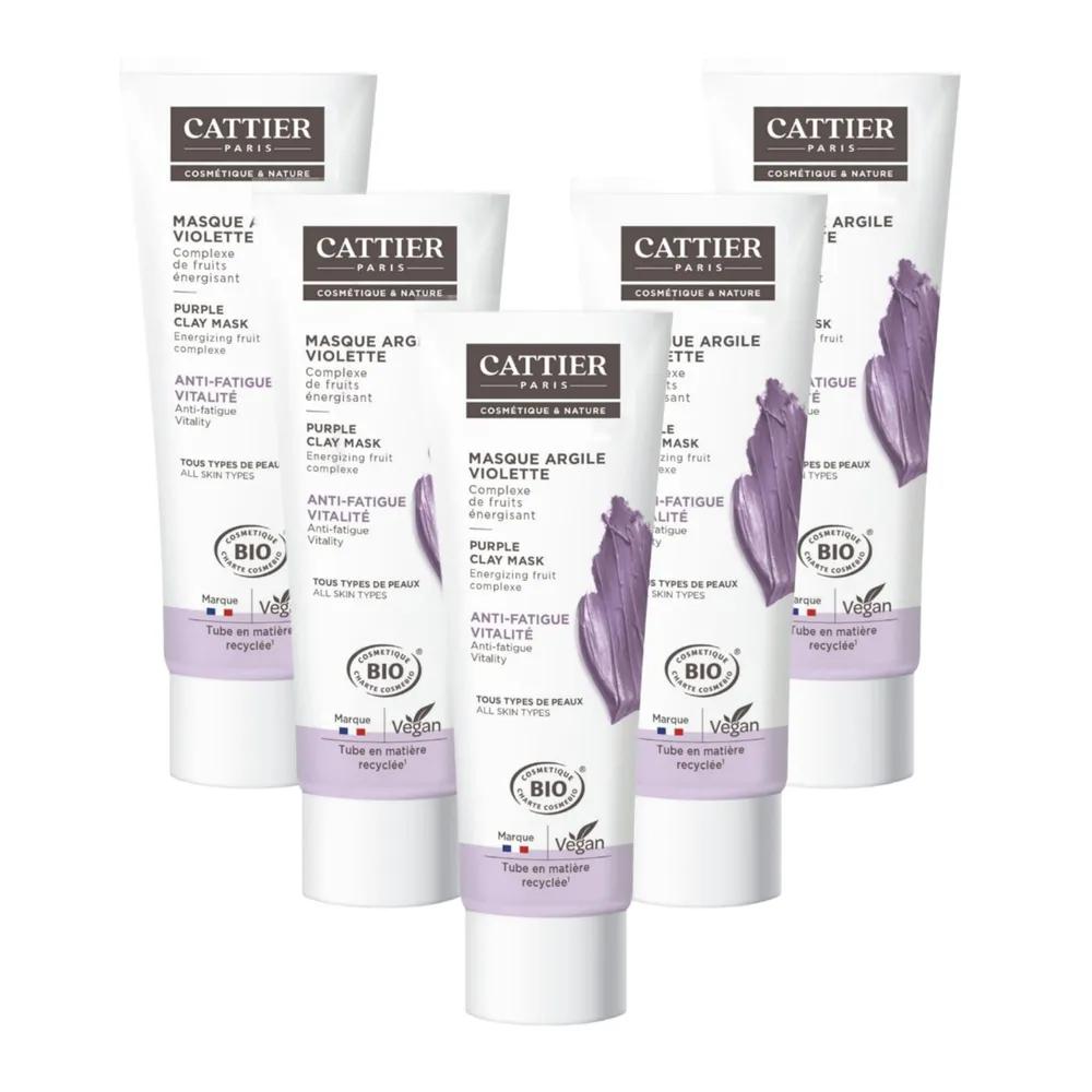 CATTIER Paris Violet Healing Clay Mask 100ml Set of 5 For All Skin Types